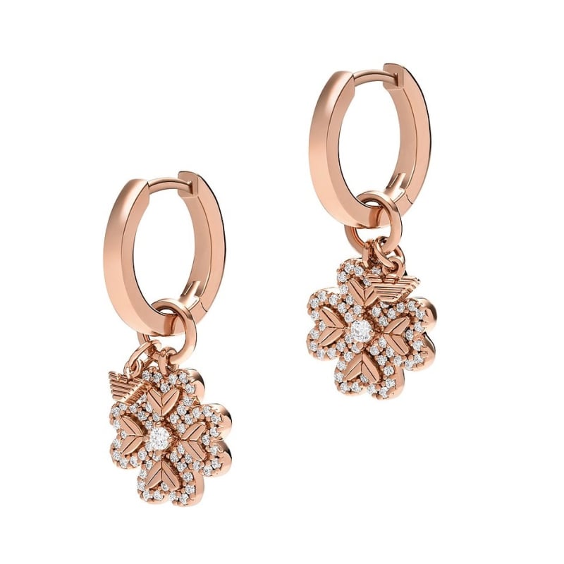 Pozlacené náušnice 2v1 Čtyřlístek se zirkony EG3610221 Emporio Armani Pozlacené náušnice 2v1 Čtyřlístek se zirkony EG3610221 Emporio Armani