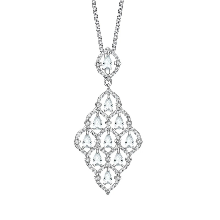 Blyštivý dámský náhrdelník s čirými krystaly Virtuosa 32313.R Crystalp
