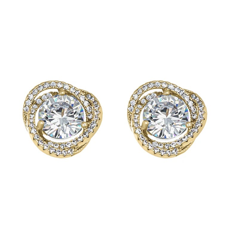 Elegantní pozlacené náušnice s krystaly Ray 42334.G Crystalp