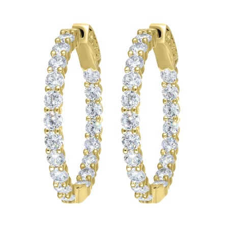 Pozlacené kruhové náušnice s krystaly Tennis 42336.G Crystalp