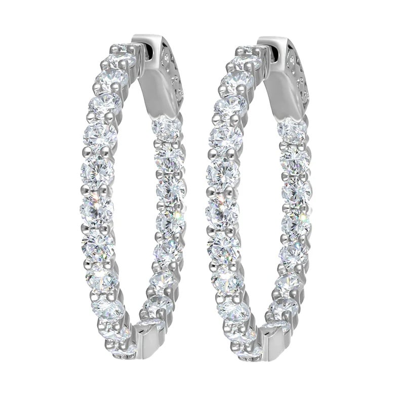 Kruhové náušnice s čirými krystaly Tennis 42336.R Crystalp