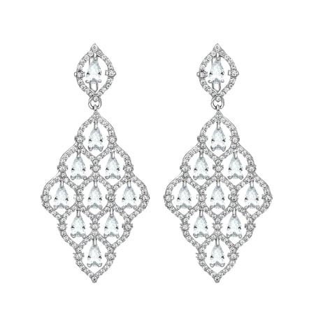 Blyštivé dlouhé náušnice s krystaly Virtuosa 42313.R Crystalp