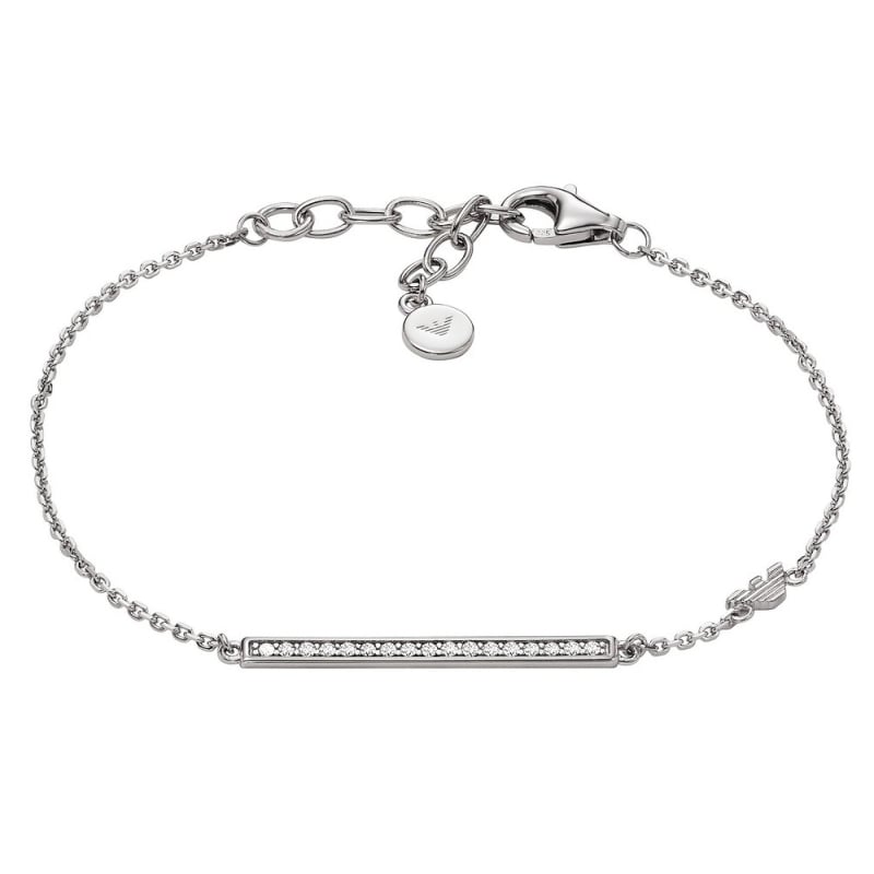Nadčasový stříbrný náramek pro ženy se zirkony EG3592040 Emporio Armani Nadčasový stříbrný náramek pro ženy se zirkony EG3592040 Emporio Armani
