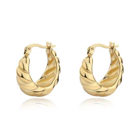 Módní pozlacené náušnice z oceli Chunky SHK60 S Agapo