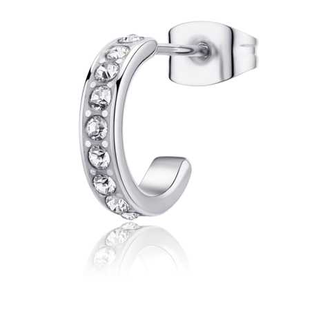 Single kruhová náušnice s krystaly Snap SNP35 S Agapo