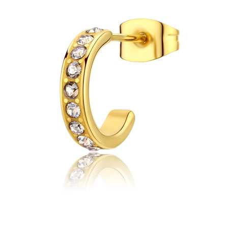 Single kruhová náušnice s krystaly Snap SNP37 S Agapo