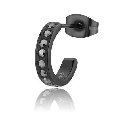 Single kruhová náušnice s krystaly Snap SNP38 S Agapo