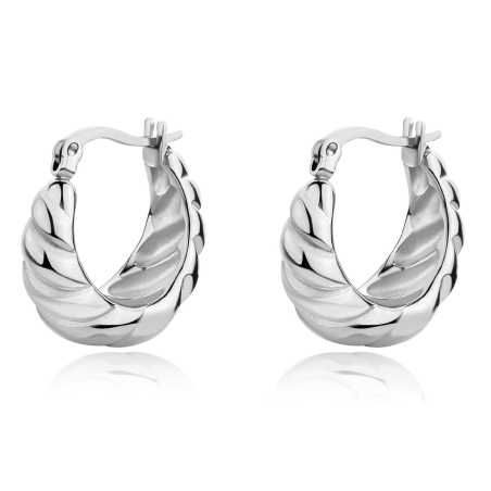 Módní ocelové náušnice Chunky SHK59 S Agapo