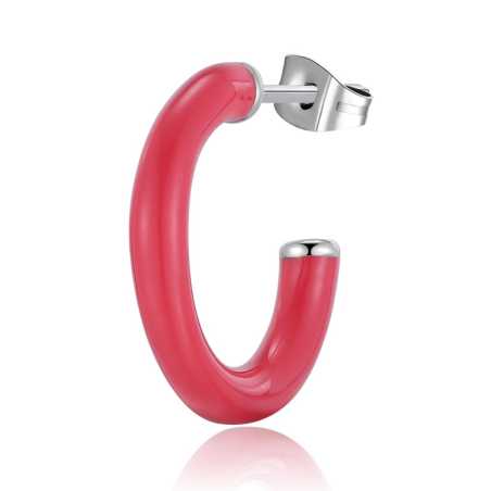 Single kruhová náušnice s červeným smaltem Vibes SVB41 S Agapo