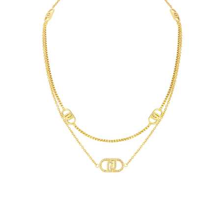 Fashion pozlacený náhrdelník s krystaly LJ2907 Liu Jo