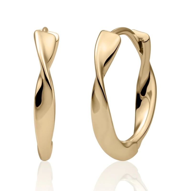 Kroucené náušnice z pozlaceného stříbra EAG28 Sparkling