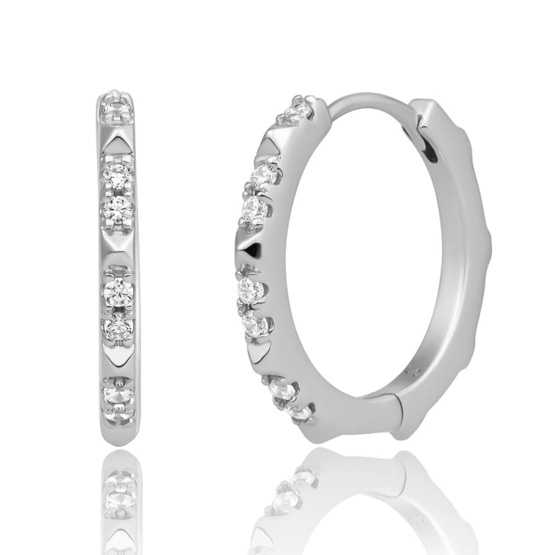 Stříbrné náušnice kruhy s kubickými zirkony EAS31 Sparkling