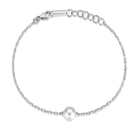 Stříbrný náramek s umělou perlou Infinite White Fancy FIW137 Brosway