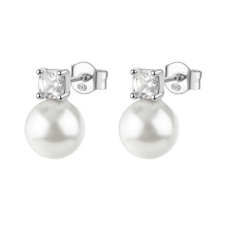 Půvabné stříbrné náušnice Fancy Infinite White FIW145 Brosway