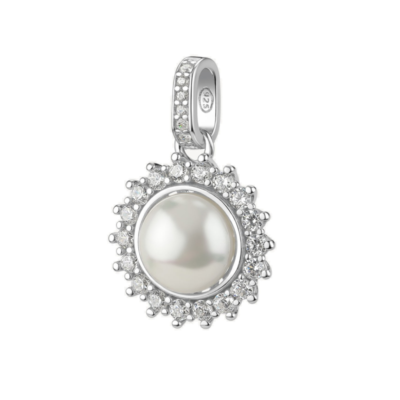 Blyštivý stříbrný přívěsek s umělou perlou Fancy Infinite White FIW133 Brosway Blyštivý stříbrný přívěsek s umělou perlou Fancy Infinite White FIW133 Brosway