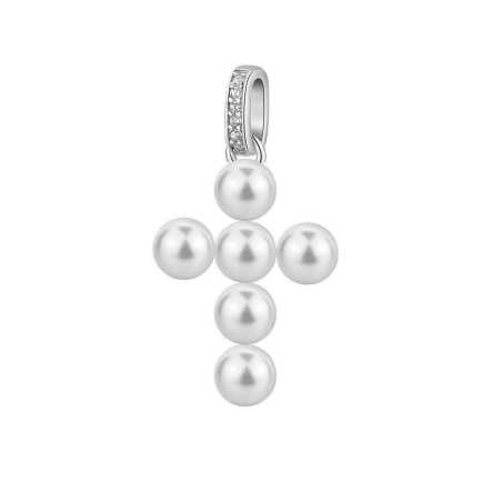 Půvabný stříbrný přívěsek Křížek Fancy Infinite White FIW134 Brosway