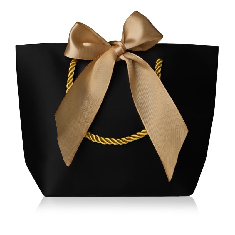 Černá dárková taška se zlatou stuhou S Troli Černá dárková taška se zlatou stuhou S Troli