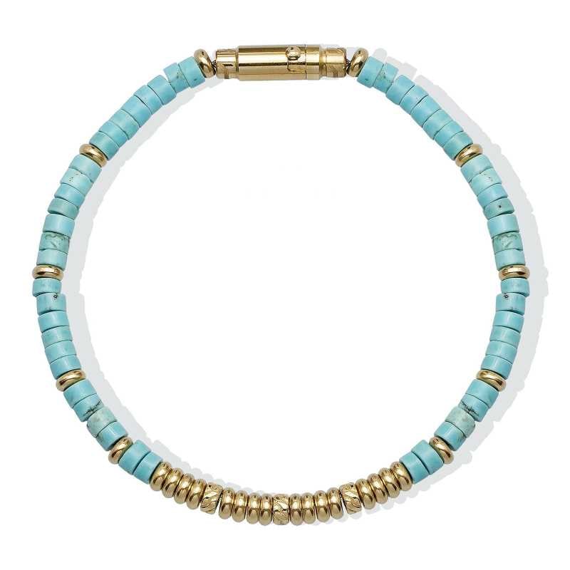 Pánský korálkový náramek s tyrkysem MLJ575 Liu Jo