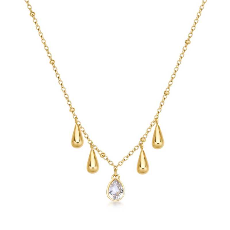 Pozlacený dámský náhrdelník s přívěsky Tear Drop Perfect BPC39 Brosway Pozlacený dámský náhrdelník s přívěsky Tear Drop Perfect BPC39 Brosway
