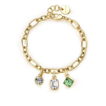 Krásný pozlacený náramek s přívěsky Symphonia BYM196 Brosway