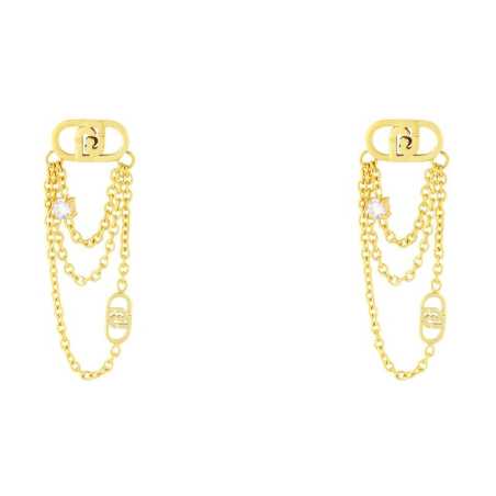 Luxusní pozlacené náušnice s krystaly LJ2909 Liu Jo