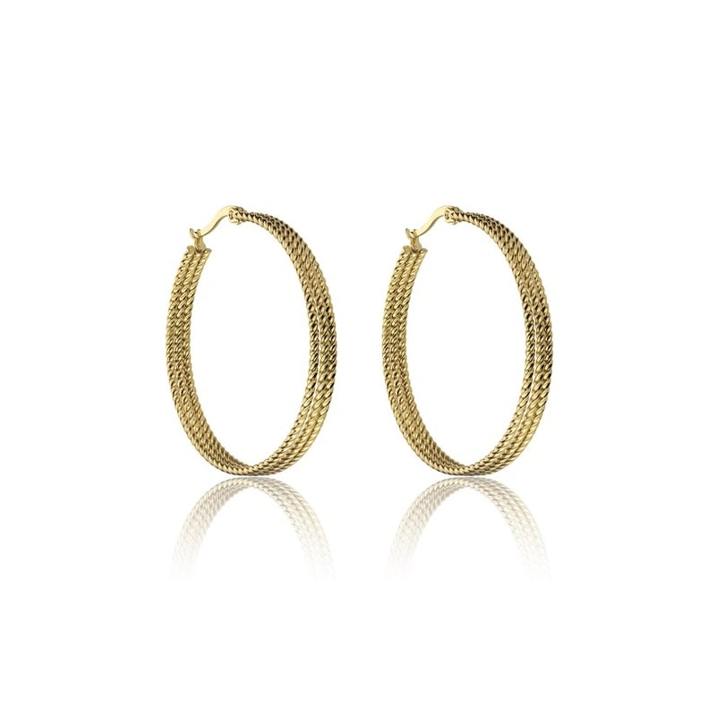 Výrazné kruhové náušnice Zoe Gold Earrings MCE23015G Marc Malone Výrazné kruhové náušnice Zoe Gold Earrings MCE23015G Marc Malone
