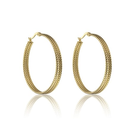 Výrazné kruhové náušnice Zoe Gold Earrings MCE23015G Marc Malone