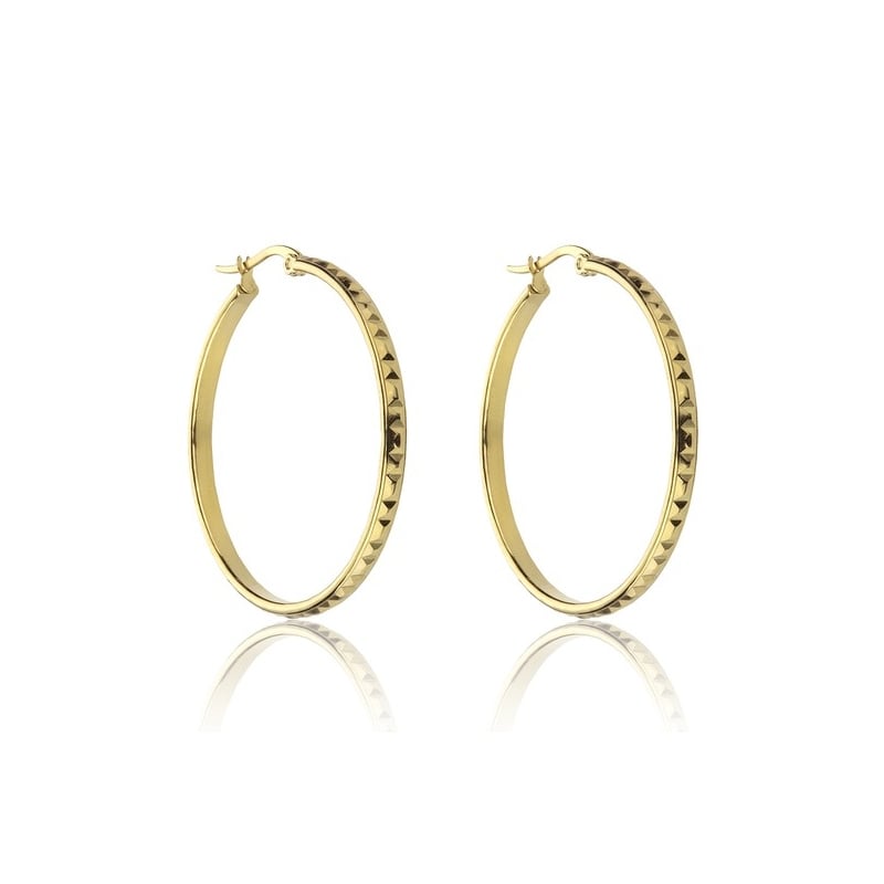 Pozlacené kruhové náušnice Addison Gold Earrings MCE23017G Marc Malone
