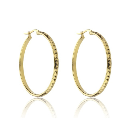 Pozlacené kruhové náušnice Addison Gold Earrings MCE23017G Marc Malone