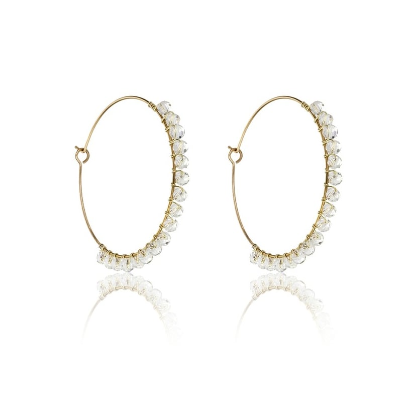 Fashion pozlacené kruhy Naomi White Earrings MCE23029G Marc Malone Fashion pozlacené kruhy Naomi White Earrings MCE23029G Marc Malone