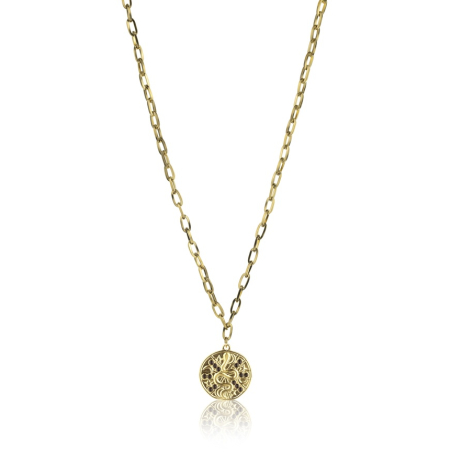 Výrazný pozlacený náhrdelník Ariana Black Necklace MCN23021G Marc Malone