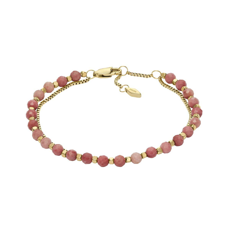 Překrásný pozlacený dvojitý náramek s korálky JF04682710 Fossil Překrásný pozlacený dvojitý náramek s korálky JF04682710 Fossil