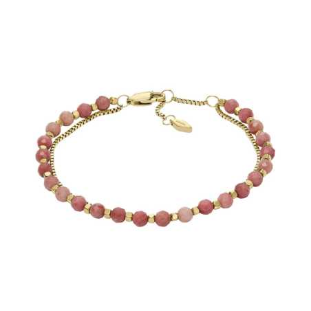 Překrásný pozlacený dvojitý náramek s korálky JF04682710 Fossil