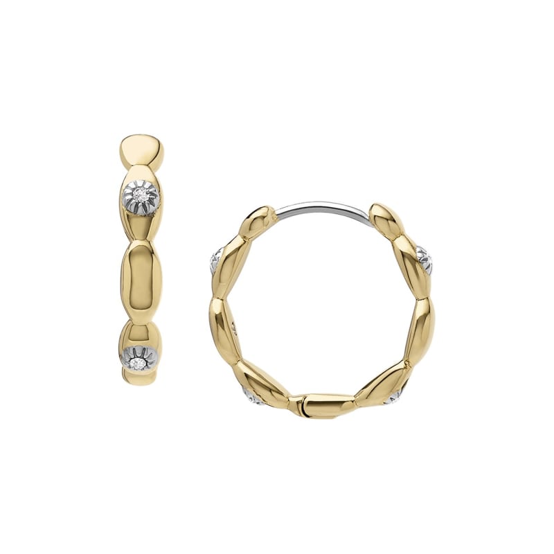 Slušivé pozlacené kruhové náušnice Evil Eye JF04795710 Fossil Slušivé pozlacené kruhové náušnice Evil Eye JF04795710 Fossil