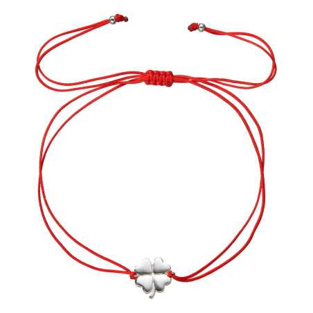 Červený kabala náramek se čtyřlístkem 13047.3 red Evolution Group