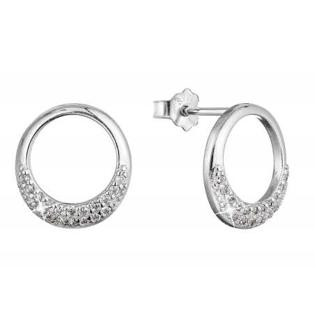 Minimalistické stříbrné náušnice se zirkony 11528.1 crystal Evolution Group