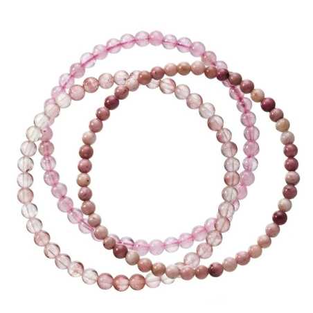 Stylový set náramků z minerálních kamenů 43043.3 růžový Evolution Group