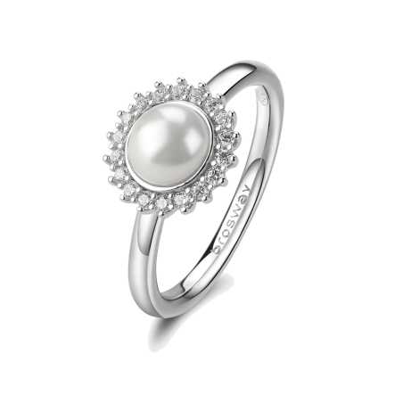 Stříbrný prsten se zirkony a perlou Fancy Infinite White FIW148 Brosway / Obvod: 52 mm - 52 mm