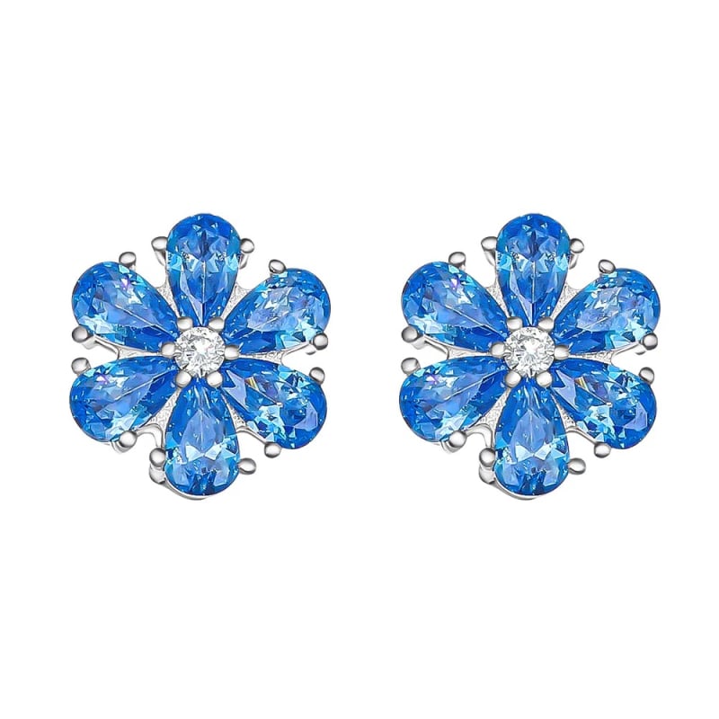 Kytičkové náušnice s modrými krystaly Flower Kiss 42288.AQU.R Crystalp Kytičkové náušnice s modrými krystaly Flower Kiss 42288.AQU.R Crystalp