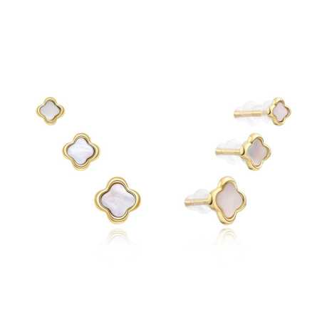 Pozlacená sada půvabných náušnic pecky E0004637 (3 páry náušnic) Moiss