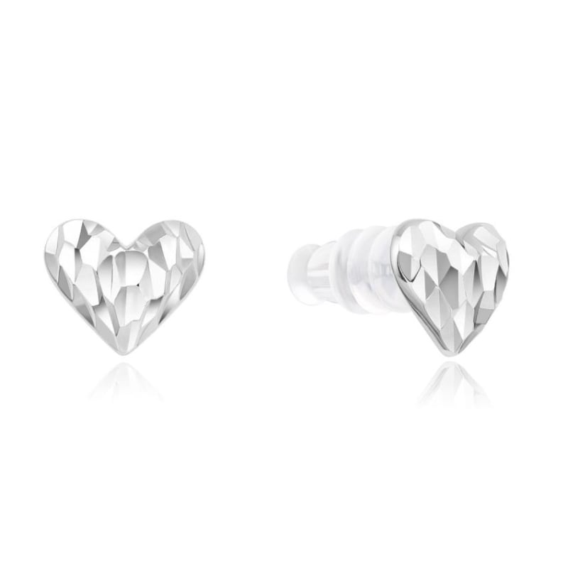 Stříbrné peckové náušnice Srdíčka E0004879 Moiss