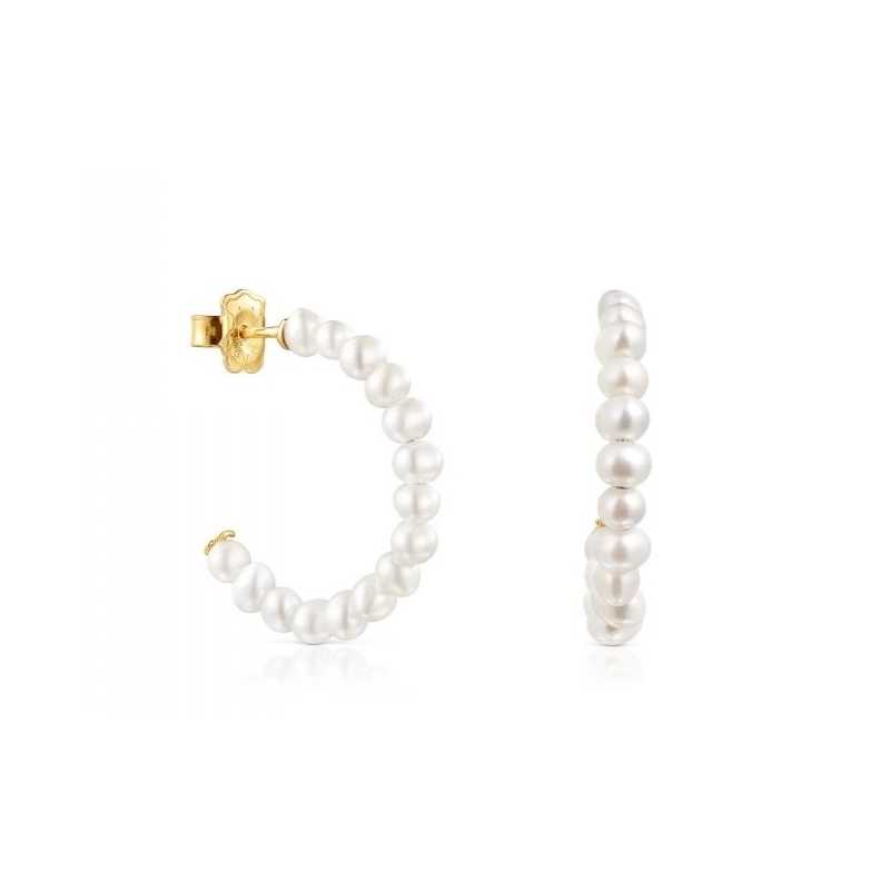 Pozlacené kruhové náušnice z perel Gloss 1003432100 Tous Pozlacené kruhové náušnice z perel Gloss 1003432100 Tous