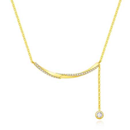 Elegantní pozlacený náhrdelník se zirkony ETERNITY N0000881 Moiss