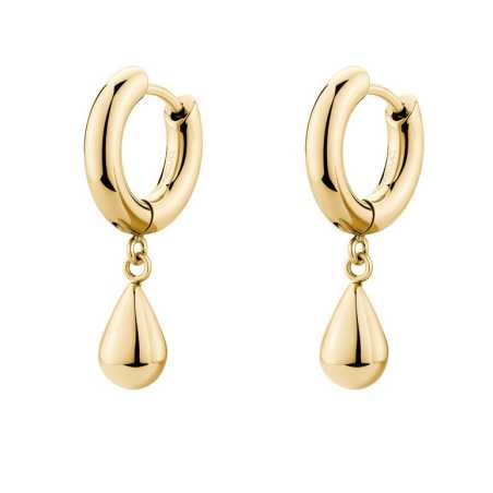 Pozlacené kruhové náušnice s přívěsky Tear Drop Perfect BPC45 Brosway