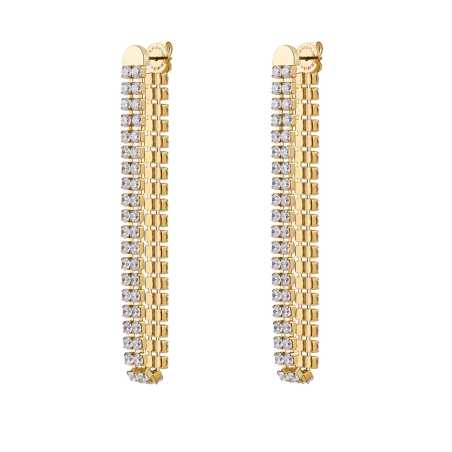 Pozlacené dlouhé náušnice s kubickými zirkony Desidery BEIE030 Brosway