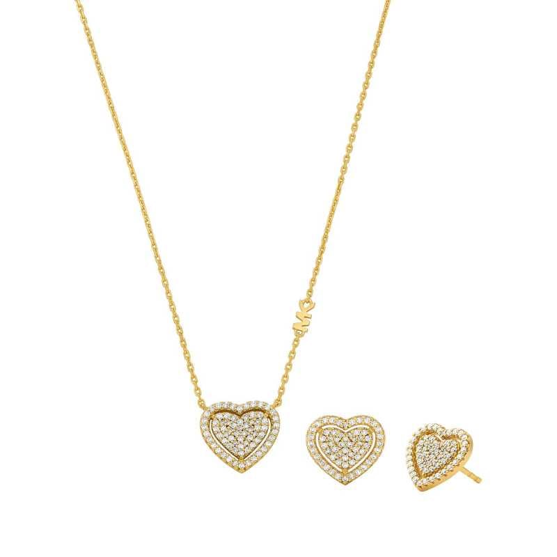 Romantická souprava pozlacených šperků MKC1756CZSET (náhrdelník, náušnice) Michael Kors Romantická souprava pozlacených šperků MKC1756CZSET (náhrdelník, náušnice) Michael Kors