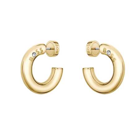 Módní kruhové náušnice z pozlacené oceli Live 1580690 Hugo Boss