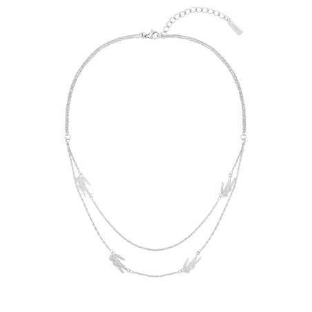 Dvojitý ocelový náhrdelník pro ženy Crocodile 2040469 Lacoste