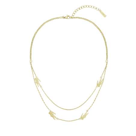 Dvojitý pozlacený náhrdelník pro ženy Crocodile 2040468 Lacoste