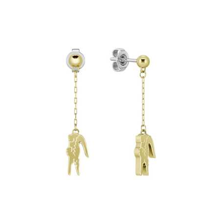 Visací pozlacené náušnice s přívěsky krokodýla Crocodile 2040472 Lacoste